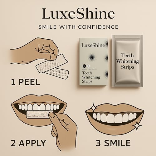 Image of Teeth Whitening Strips - Dry Strip Technology, 14 Strips for Tooth Whitening & Sensitive Teeth, Enamel-Safe & Professional Whitening Strips - Removes Stubborn Stains