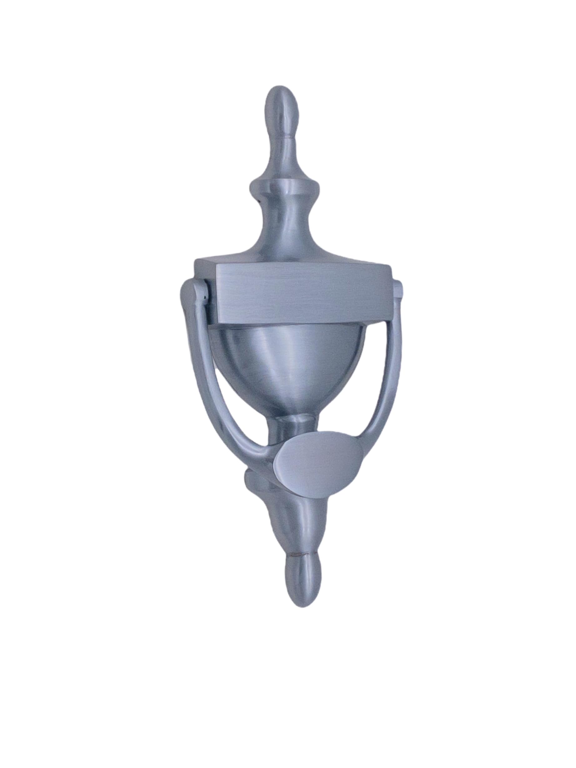 6" or 8" Victorian Solid Brass Urn Door Knockers - 6 Finishes (Satin Chrome, 8")