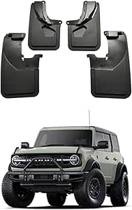 Mud Flaps For Ford Bronco Sport & Off-Road (2021-2024) - 4-Piece Set, Heavy Duty ABS, Front & Rear