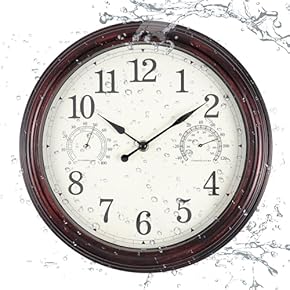 Outdoor Clocks Waterproof With Thermometer Combo Rustic Coastal Beach Wall Clock