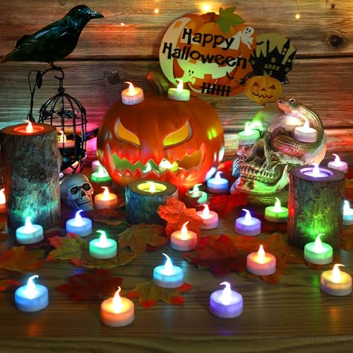 Image of Topstone Color Changing Led Tealight Candles with Remote Control and Timer,Battery Operated Flameless Candle, Votive Candles,Electric Tea Candles for Party,for Indoor Decoration,Pack of 12