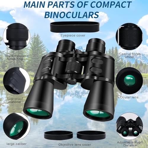 Image of Tobo 20X50 Binoculars for Adults High Powered with Low Light Vision，Large View Waterproof Binoculars for Bird Watching Hunting Concert Traveling Theater Opera Sightseeing TD-1432IM