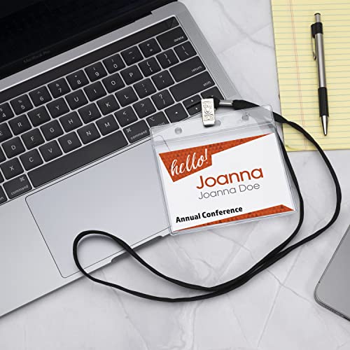 See-It! 52 Sets Badge Holder With Lanyard Name Tag Holder And Lanyards 4X3 Size Quick Load No Zipper Name Badge Holders Lanyards With Id Holder Lanyards For Id Badges Clear Plastic (52) #TOP5