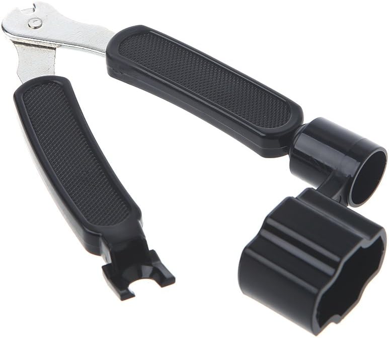 1PC Guitar String Winder Black Handle 3-in-1 Tool with Cutter Bridge Pin Puller For Guitarists Maintenance