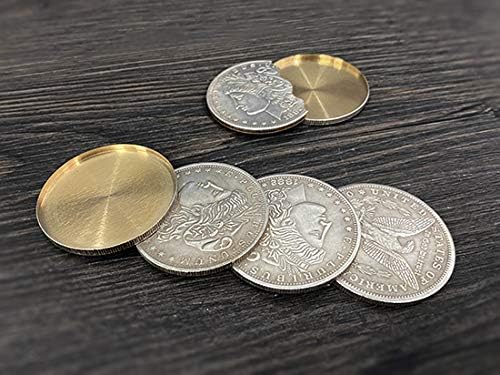 Miniatura 3 de MOMOMAGE Juego de monedas a la luz de las velas (1 moneda aleta + 1 concha expandida + 3 dólares morgan) trucos de magia etapa ilusiones mágicas