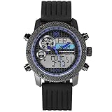Uhranzeigetyp: Analog & Digital / Uhrwerk: Quarz / Geeignet für Mann Männer Männer Junge / Es ist genauer als traditionelle mechanische Uhren. Sie müssen die Uhr nicht jedes Mal aufziehen.