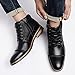 Men's Black Leather Oxford Dress Ankle Boot Fashion Casual Mid Top Chukka Boots for Men Cap Toe Rubber Sole Lace Up Side Zip Business Work Shoe Size 12