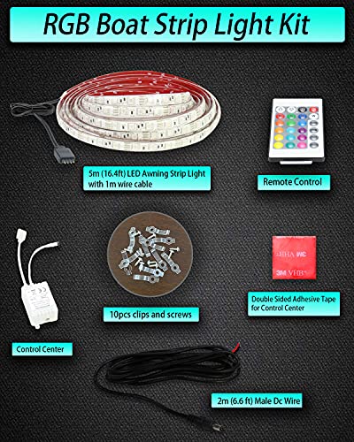 Seaponer Pontoon Boat Light, Marine Led Light Strip For Duck Jon Bass Boat Sailboat Kayak Led Flex Lighting For Boat Fishing Deck Light Accent Light Courtesy Interior Lights, Rgb, 12V, 10M (32.8Ft) #TOP1