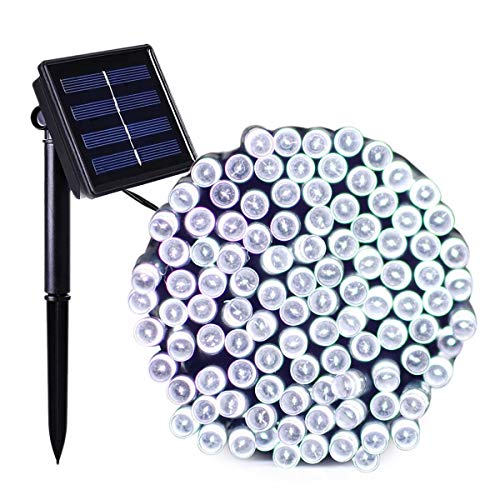 Guirlande lumineuse solaire extérieure étanche 8 fonctions à LED violettes