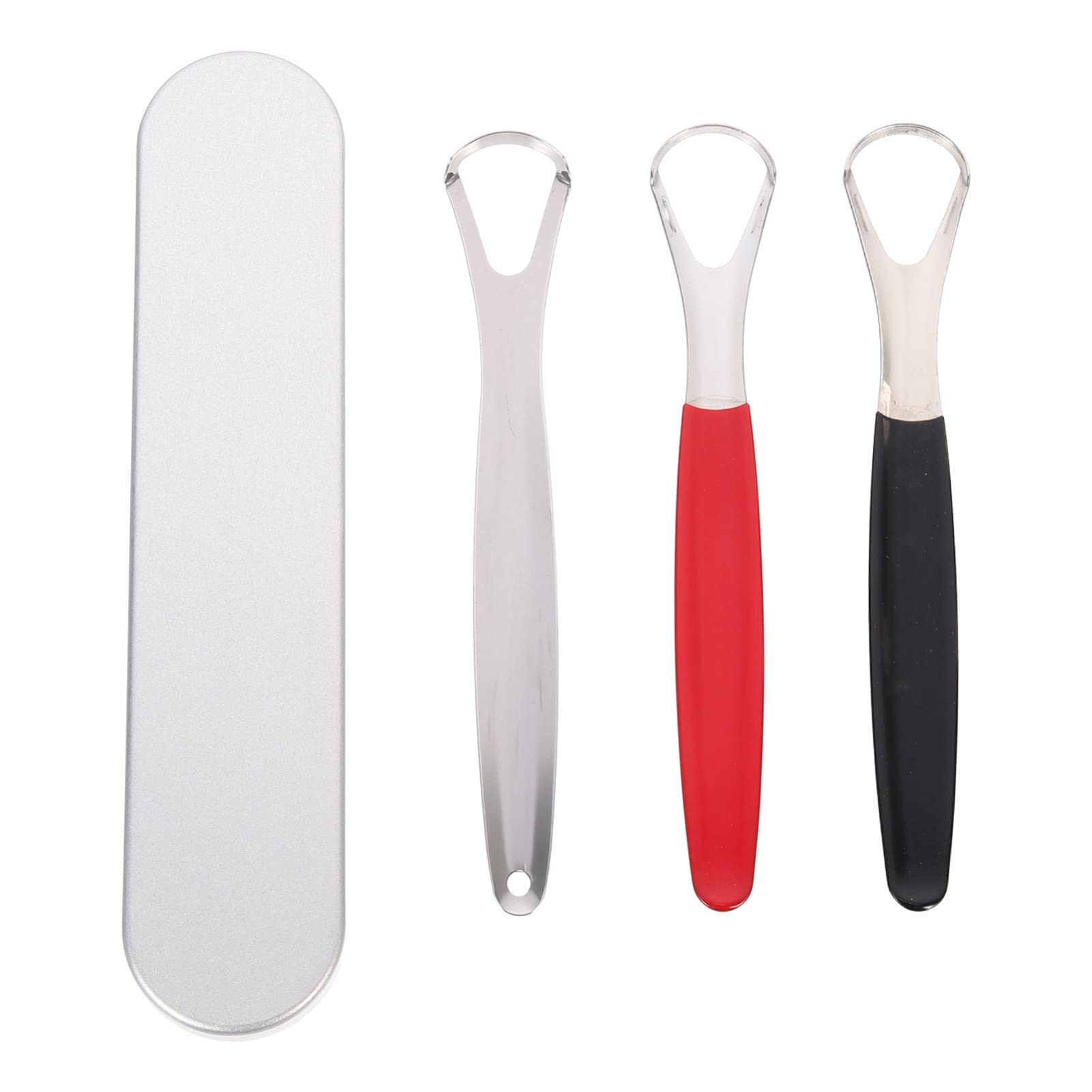FOMIYES 3Pcs Stainless Steel Tongue Scraper for Adults Bad Breath Removal Tool Oral Supplies Convenient Storage Box Included Oral Health and Freshen Breath