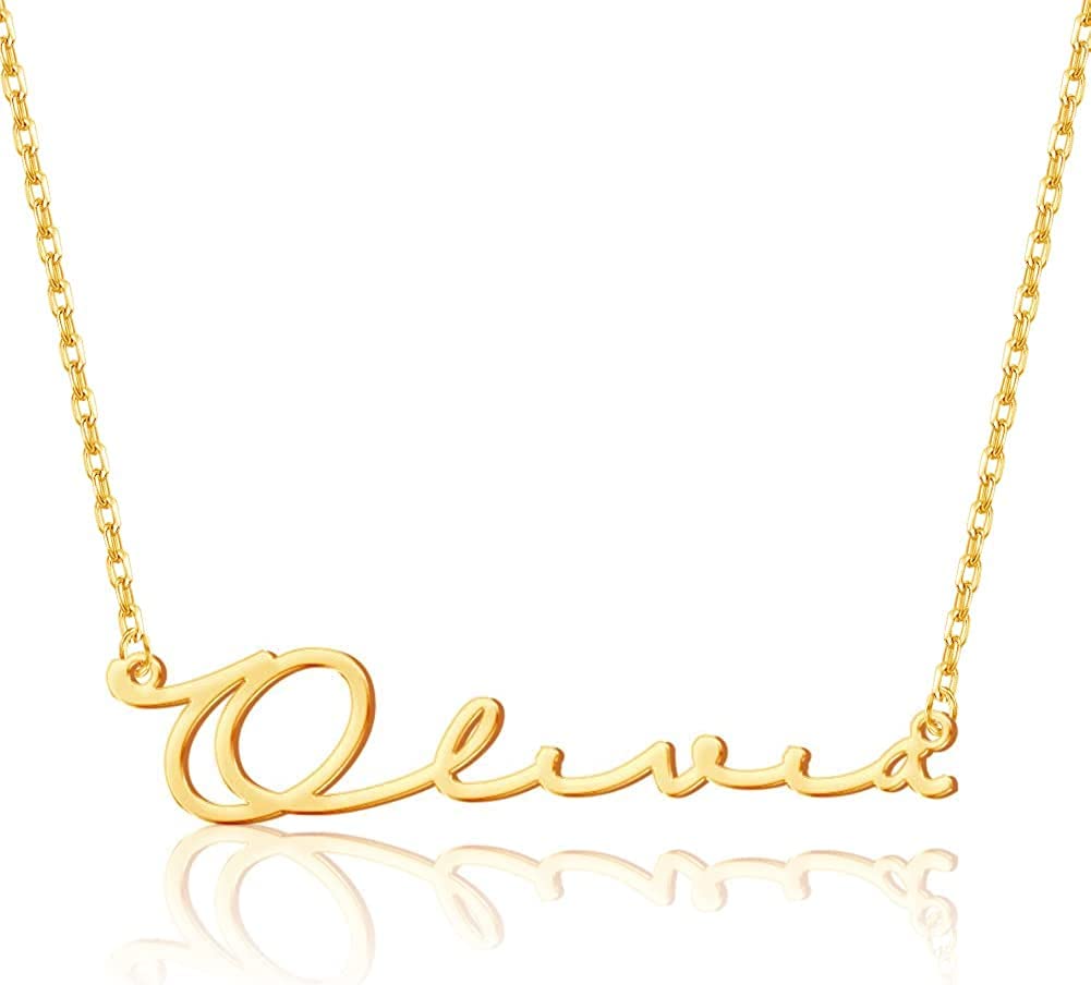 Gemsworld007 Personalized Name Necklace with 18K Gold Plated name pendant girls customized Custom Name Necklace for Womens Girls - Signature font Design (B09MXFG6JF) Amazon Price History, Amazon Price Tracker