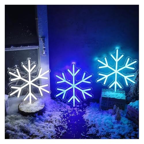 Enseigne LED néon flocon de neige pour illuminer vos soirées d'hiver au salon ou au comptoir du bar