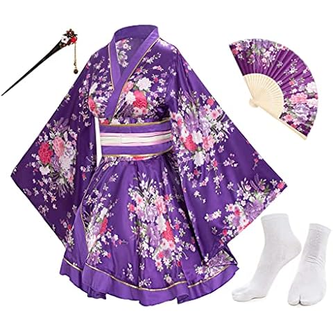 Elibelle Purple Anime Women's Dance Kimono Set Cover