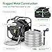 SPECILITE Heavy Duty Metal Garden Hose Reel With 100 Ft 304 Stainless Steel & Aluminum Nozzle, Wall Mount/Floor Water Pipe Spool, 360° Rotation Frame, Winder Combo, Black