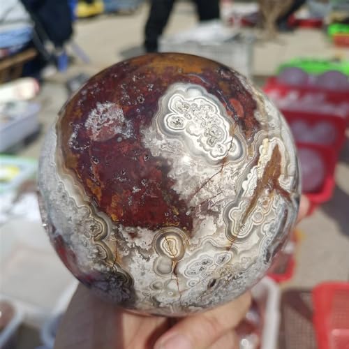 Agate mexicaine authentique et sphere de quartz de qualite - 5