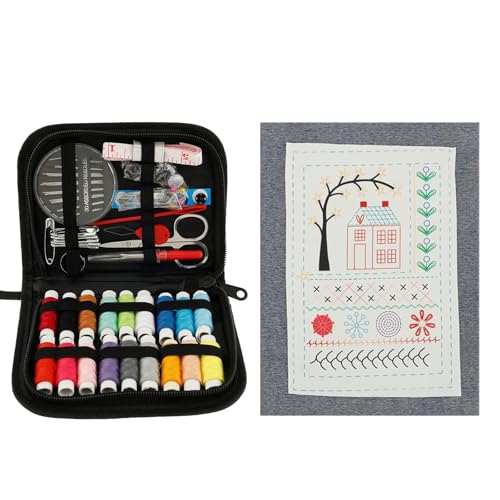 Kit de livre de point de broderie PORUPAEL avec 106 points et fils