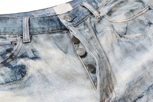 Men’s High Street Multipockets Baggy Jeans, Dark Blue, Vintage Casual Denim Trousers4