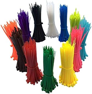 1200 Pack Coloured Cable Ties, 2.5mmx100mm, 4" Small Nylon Zip Ties, Heavy Duty Tie Wraps for Home Office Garden Garage and Workshop