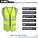 HPHST Reflective Safety Vest for Men & Women,High Visibility Class 2 Vest with 5 Pockets Meets ANSI Standards (Yellow-XXL)