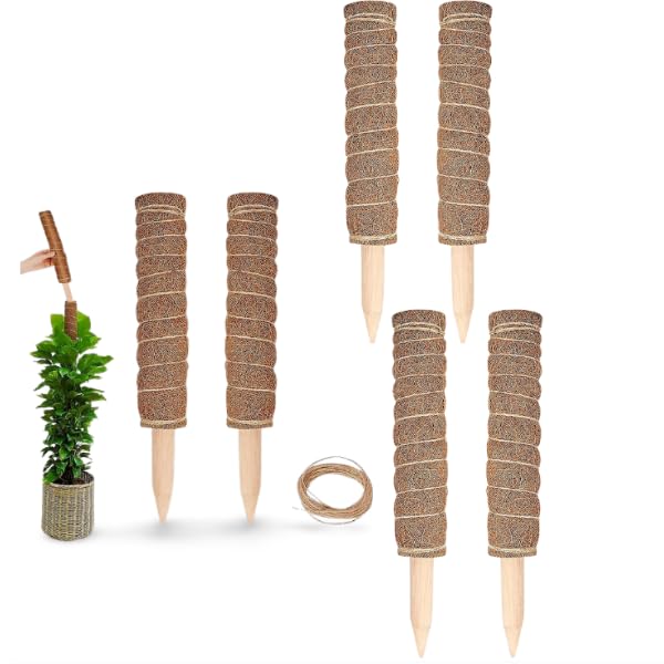 Garden Art Pack of 6 Moss Stick,Coir Pole 45cm Tall for Plants Monstera, Coco Coir Moss Poles for Climbing Plants- Plant Support Extension to Grow Upwards (Pack of 6) (B0B572DM4X) Amazon Price History, Amazon Price Tracker