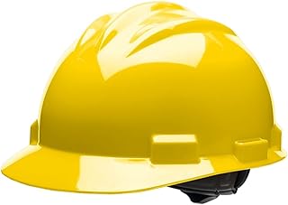Bullard 61YLR Standard Series Cap Style Hard Hat, 4 Point Suspension Ratchet, Cotton Brow Pad, Yellow, One Size