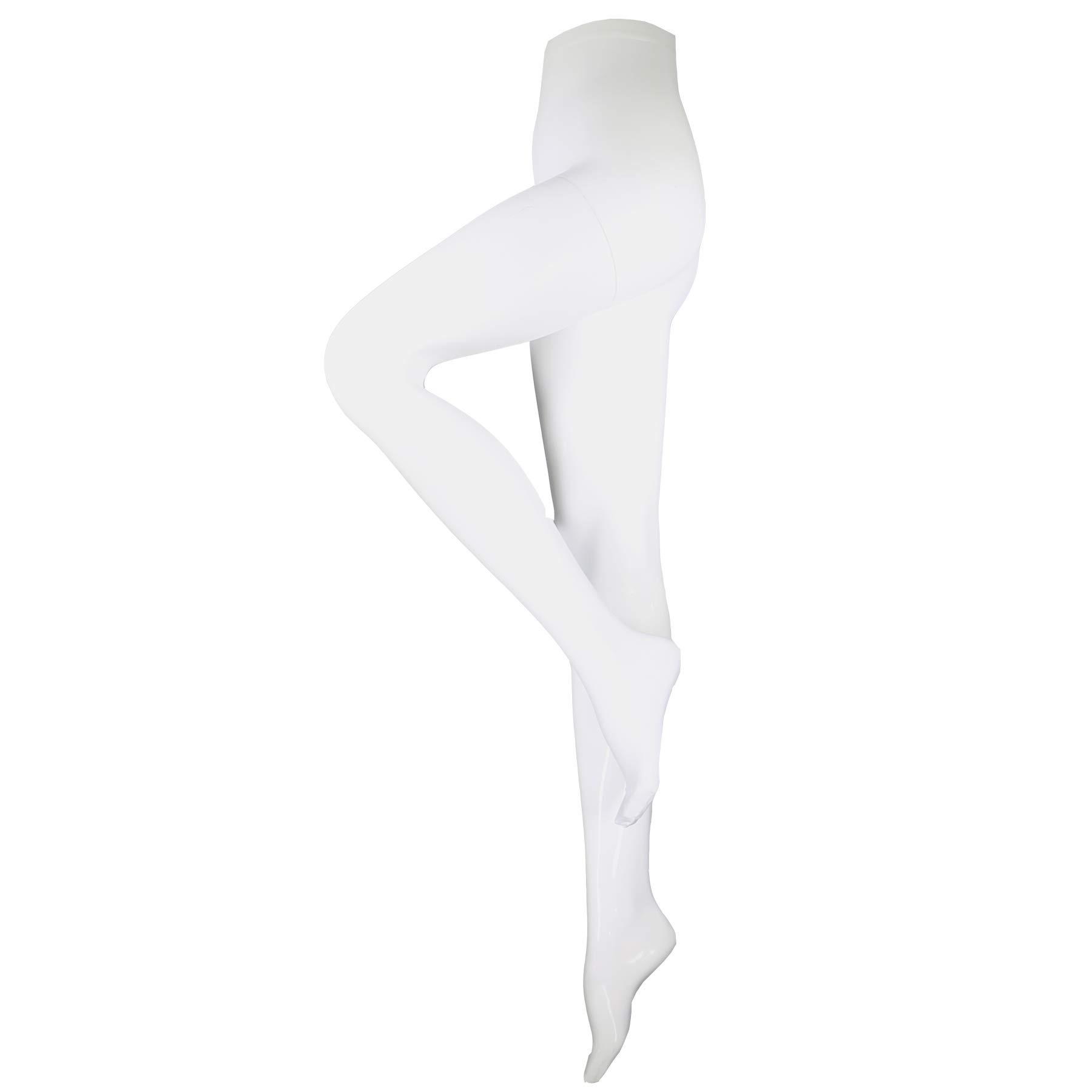 NuVein Compression Pantyhose, 15-20 mmHg Support, Women's Sheer Nylon Hosiery Tights, Closed Toe, White, Medium