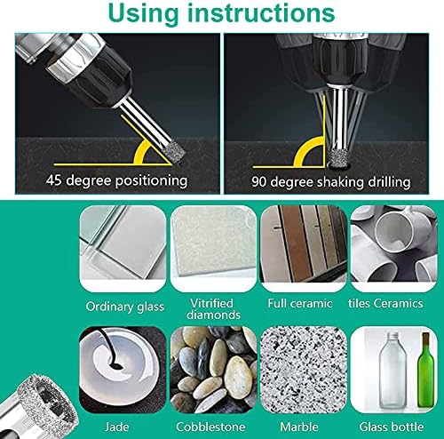 Tile Drill Bits Set Glass Drills Diamond Drill Bit Triangle Alloy Twist Drill Bit with Glass Drill Hole Opener Hollow Drill Hole Saw Set for Ceramic Tile Concrete Wood8pcs6mm8mm10mm12mm