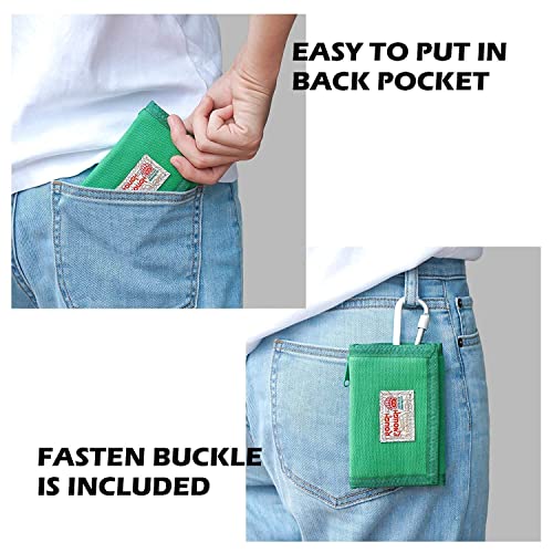 Rough Enough Kids Wallets For Teen Boys Girls With Keychain Card Holder Case Trifold Canvas Green Wallet #TOP7