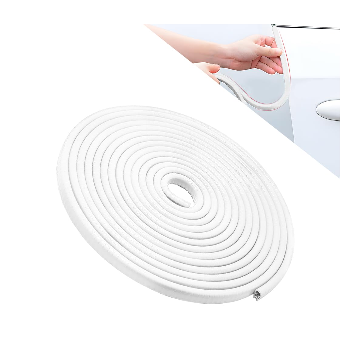 CGEAMDY Proteggi Bordo Portiere Auto Striscia, Guarnizione Porta Auto Universale In Gomma, Forma a U Protezione Del Bordo Della Porta Dell'Auto, Adatta Alla Maggior Parte Delle Auto (Bianco/10M)