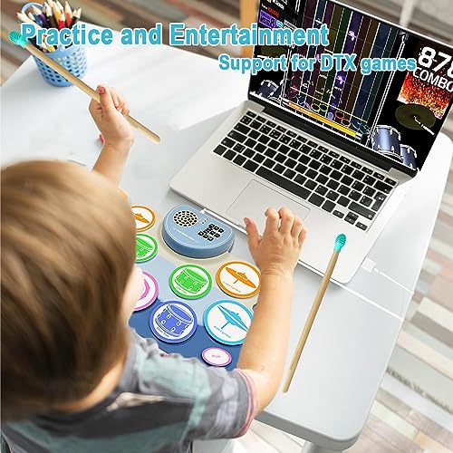 image for IPACLO Electronic Drum Set, Roll Up Drum Practice Pad with Headphone J