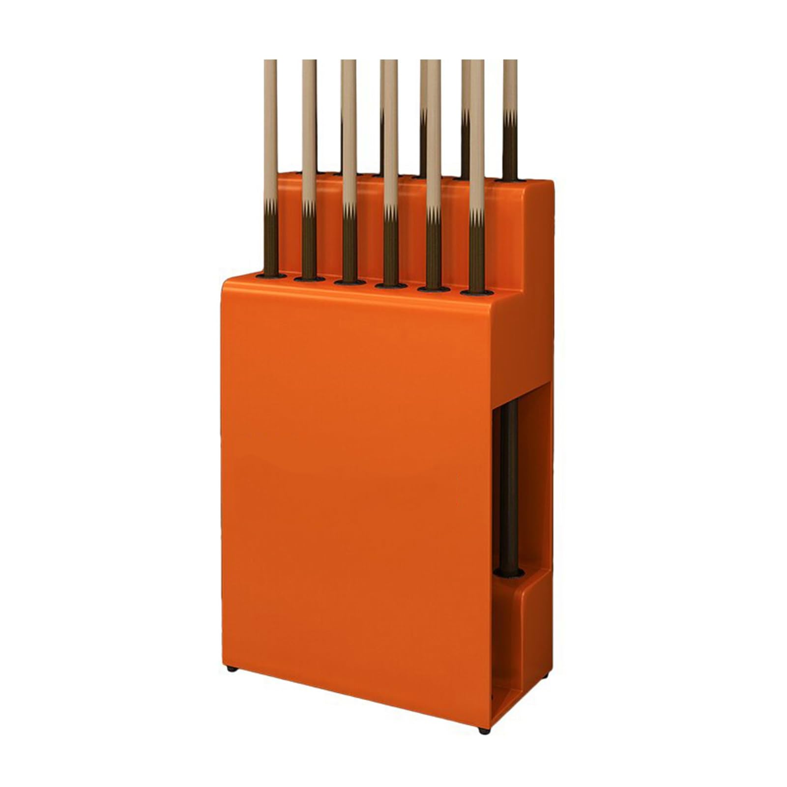ZFUCMAYL Steel Billiards Pool Stick Holder,Billiard Cue Racks for 12 Sticks,Floor-standing Installation,Adjustable Feet at the Bottom(Orange)