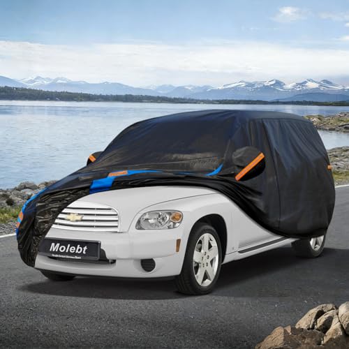 Image of Custom Fit SUV Car Cover for Chevrolet Chevy HHR, Upgraded Waterproof All Weather Outdoor Auto Cover with Driver Door Zipper & Mirror Pockets, UV /Snow /Dust Protection