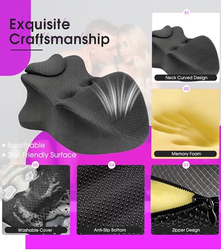 Ergonomisches Gedächtniskissen für Rücken Taille & Hüften, Paarkissen mit 27 ° Winkel Butt Kissen für optimale intime Haltungen auf dem Bett Sofa Liege entworfen