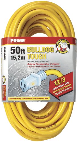 Flash Deals - 80% OFF Prime Wire & Cable LT511830 50-Foot 12/3 SJTOW Bulldog Tough Extension Cord with PrimeLight Indicator Light,Yellow