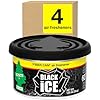 LITTLE TREES Car Air Freshener. Fiber Can Provides a Long-Lasting Scent for Auto or Home. Adjustable Lid for Desired Strength. Black Ice, 4 Air Fresheners , 1.05 Ounce (Pack of 4)