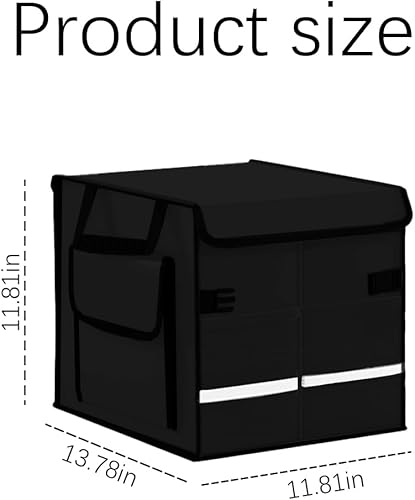 Miniatura 2 de Organizador de maletero de automóvil, organizador plegable de almacenamiento de carga para vehículos con tapa, caja de almacenamiento antideslizante