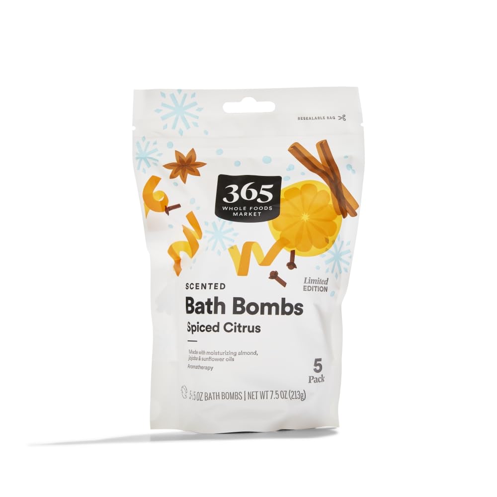 365 by Whole Foods Market Spiced Citrus Bath Bomb Multi Pack, 5 CT