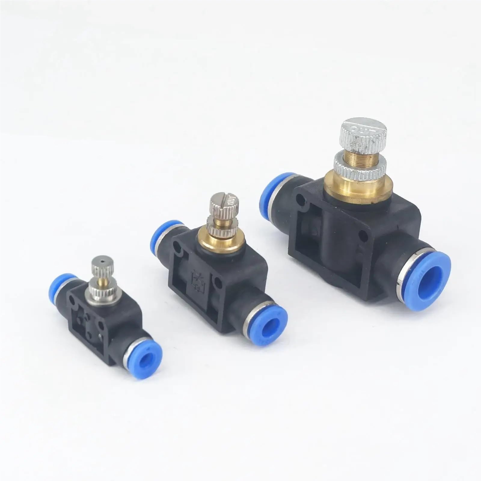 Fit Tube O/D 4/6/8/10/12mm Pneumatic Push in Union Air Fitting Flow Speed Control Valve 0.8 Mpa(12mm)