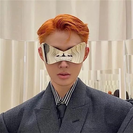 KENBO Y2K Sunglasses Wrap Around Futuristic Sunglasses Trendy for Men Women Shield Mask Visor Glasses3