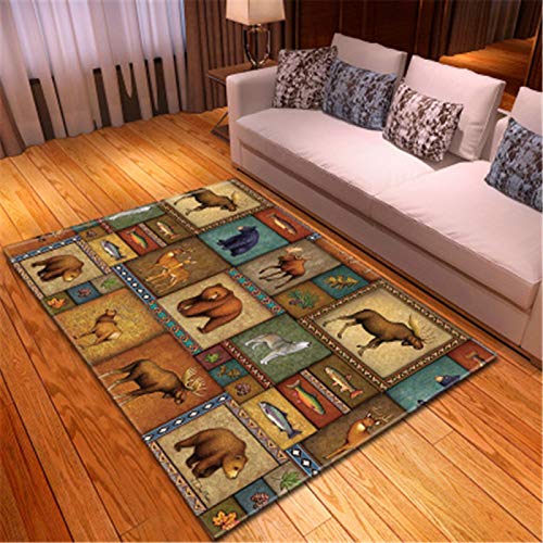 Tier-Hirsch-Teppich, Heimdekoration, rutschfeste Matte (nur Bodenmatten)