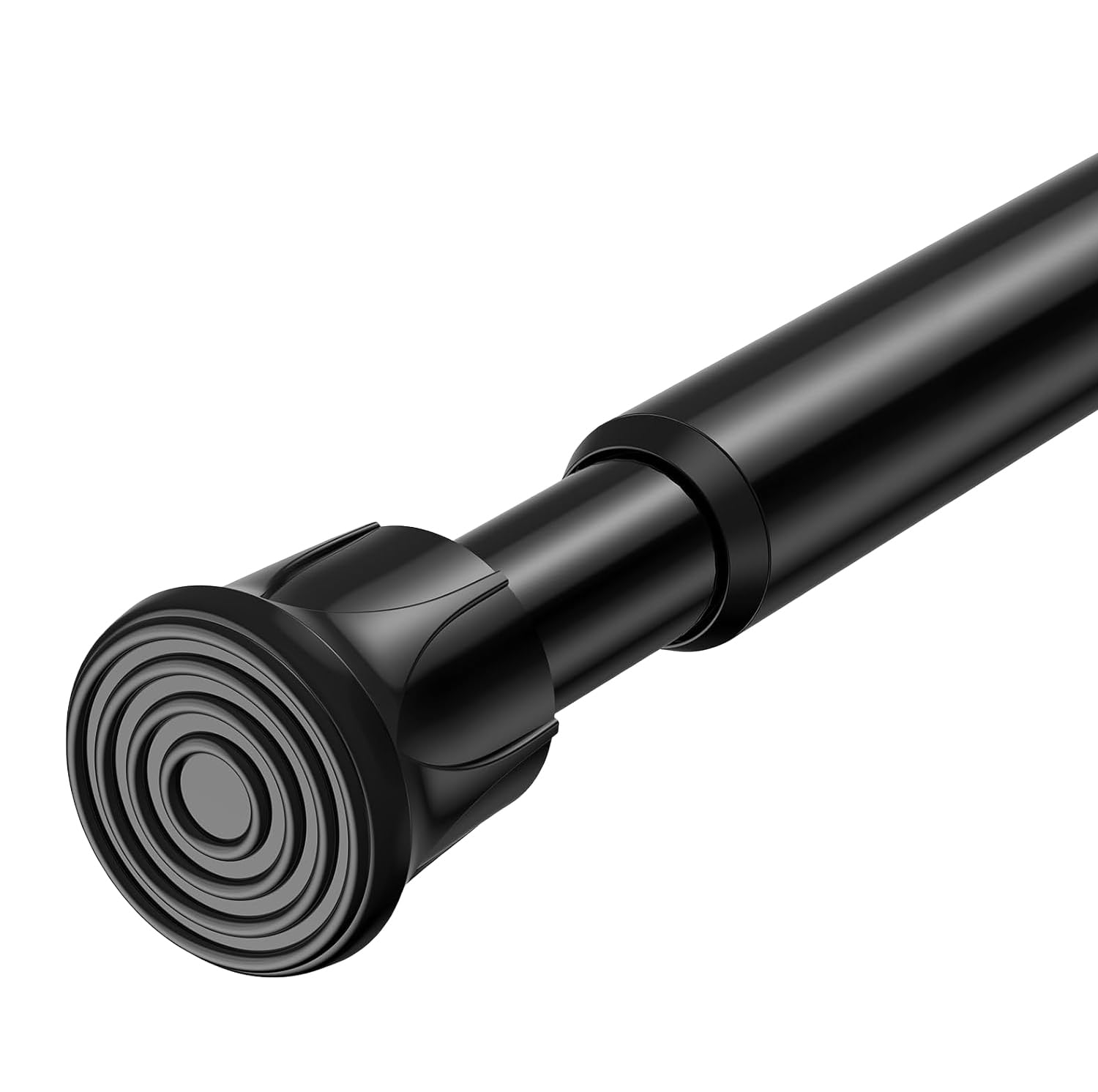 Tension Rod 28 to 48 inch, Adjustable Curtain Rods No Drilling Spring Rods Extendable Pressure DIY Tension Rod for Window Closet Kitchen, Black