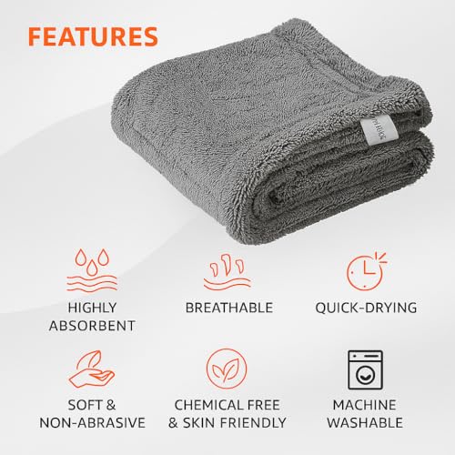 Image of 1500 GSM Microfiber Drying Towel 60x40 cm | Twisted Loop Ultra Plush Edgeless Cloth | Super Absorbent Lint Free Scratch Free for Car Bike Kitchen Home Cleaning | Auto Detailing | Grey