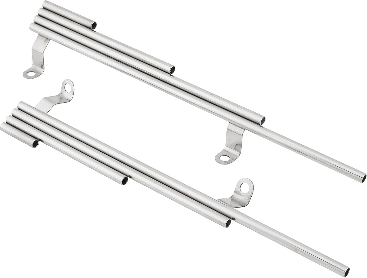 Speedway Motors 49-53 Flathead Stainless Steel Spark Plug Wire Looms, Polished Finish, Fits Intake Manifold Mounting and Holds Up to 7mm Wires, 10.375 Inch Centerline Spacing