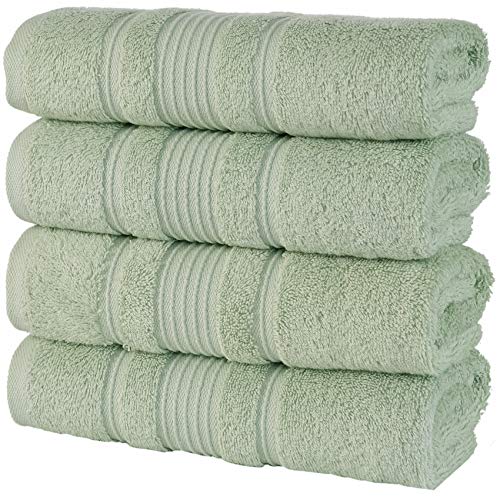 Qute Home Hand Towels - 4 Pack, (16 x 30 inches) | 100%