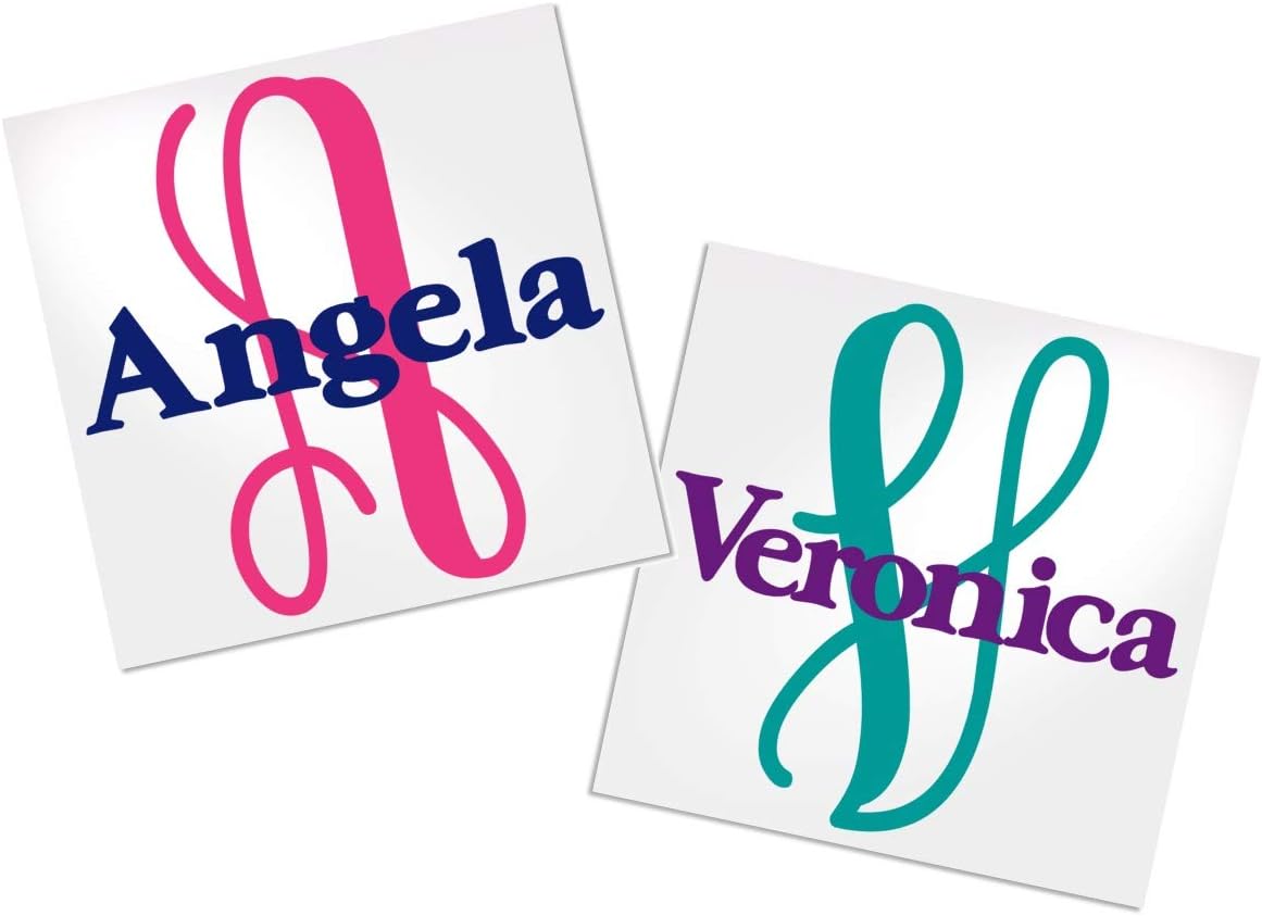 Personalized Decal with Letter and Name, Your Choice of Color & Style Decals by