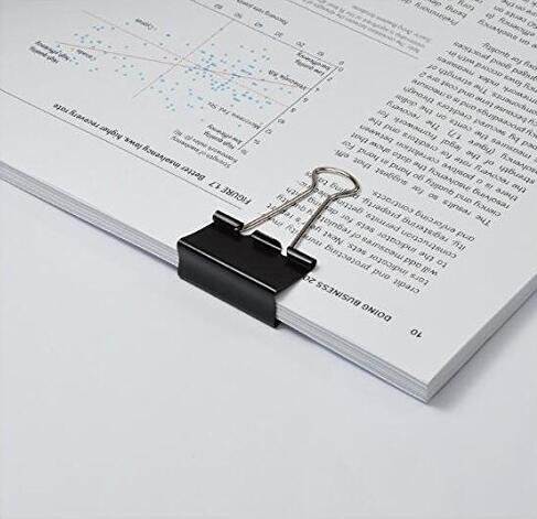 Clip ferma carta assortiti in metallo nero