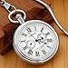 Tiong Reloj de bolsillo mecánico de acero inoxidable con diseño vintage de Londres Imagen de Tiong Reloj de bolsillo mecánico de acero inoxidable con diseño vintage de Londres