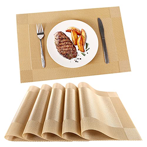 Juego De 10 Manteles Individuales De PVC Lavables - 30x45 Cm, Resistentes Al Calor Y Antideslizantes, Color Negro