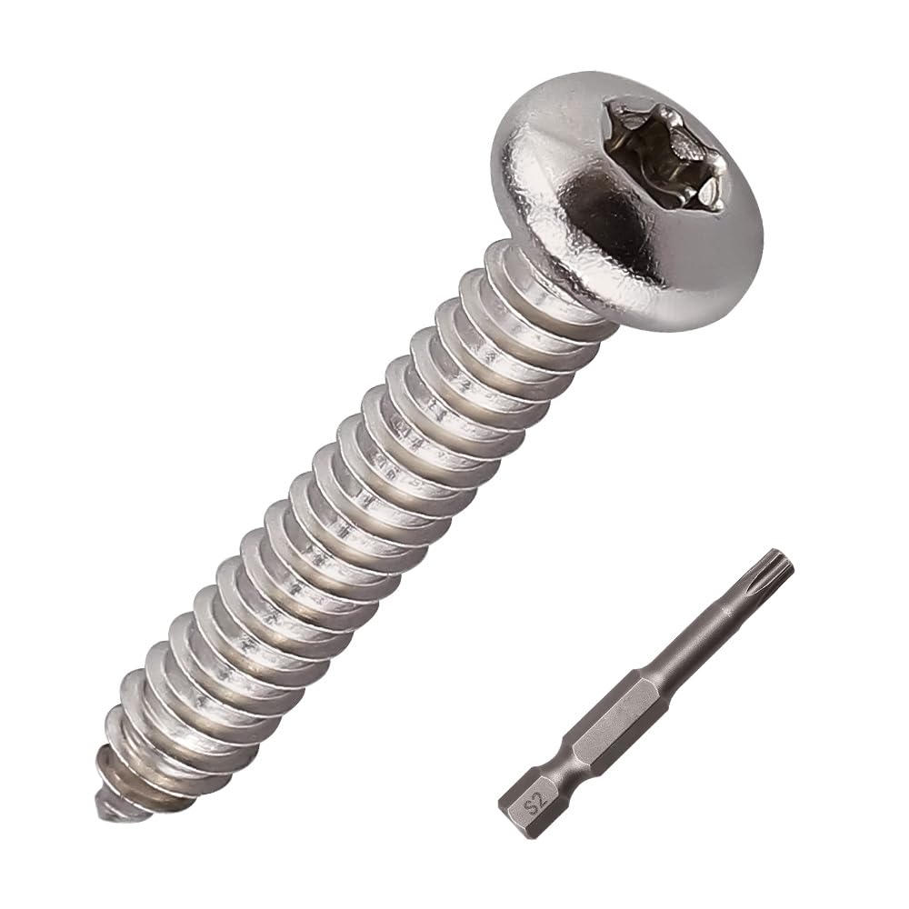 Stainless Steel Sheet Metal Screws - 100 Pcs with Free Bit -1