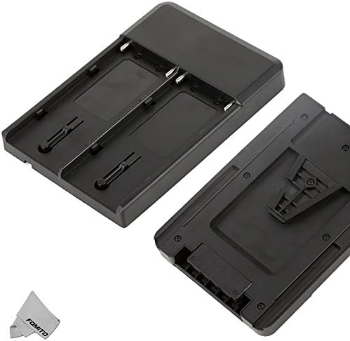 Fomito V-Mount to NP-F970 F750 F550 Battery Plate Power Supply Adapter for LED Video Light Panel with V Mount